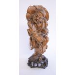 A Chinese root carving, of a sage,