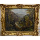 George Willis Pryce, Monsal Dale Derbyshire, oil on panel, signed,