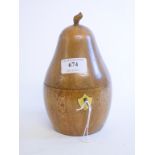 A tea caddy, in the form of a pear, 16.