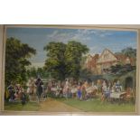 J E Buckley, The Garden Party, watercolour, signed and dated 1867,