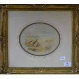 ɑ James Stinton, a brace of grouse, watercolour, signed, in an oval mount,