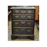 A George III style mahogany chest, of four graduated long drawers,