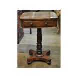 A Victorian mahogany occasional table, 49 cm wide, and a music stand,