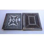 An Indian blotter, with inlaid decoration, 25 cm wide,