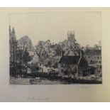A Stanley Roy Badmin etching, Mells, Somerset, signed and inscribed in pencil,