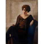 Ahmed Sabry, A Lady Seated, oil on canvas, signed and dated 1927,