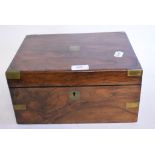 A dome top burr walnut stationery box, with gilt metal mounts, 23.