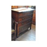 A 19th century mahogany chest, of five drawers, 110 cm wide,