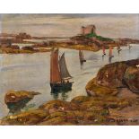 Georges Sabbagh, boats on the River Nile, oil on canvas, signed and dated 26,