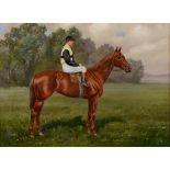 Clarence Hailey, The Boss, surmounted the jockey, F Rickaby, oil on canvas, signed,