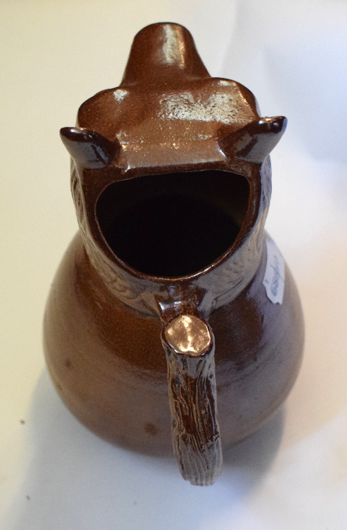 A 19th century salt glazed pottery fox jug, 22 cm high, - Image 4 of 5