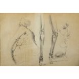 Robert Ralph Carmichael, anatomical studies of the human body, pencil on paper,