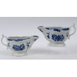 An 18th century Worcester porcelain sauce boat,