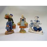 Three Royal Worcester figures, Hen Party, 3501, Dutch Girl, 2922, and Dutch Boy,