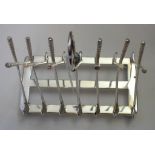 A plated toast rack,