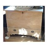 A 19th century stripped elm mule chest,