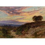 Harold Sutton Palmer, Sunset, Surrey, watercolour, signed, 24.5 x 34.
