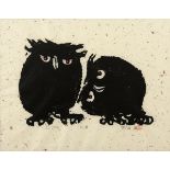 An Iwao Akiyama woodblock print, Brothers, signed in pencil, 99/200,