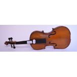 A violin, with a 12½ inch two piece back,