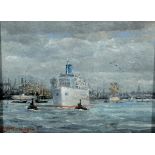 ɑ Rolf Dieter Meyer-Wiegand, four maritime scenes, oil on paper, signed, 11.