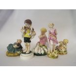 Five Royal Worcester figures, The First Cuckoo, 3082, All Mine, 3519, My Favourite, 3014, Lily,