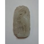 A Chinese jade carving, of a cormorant,