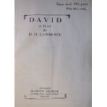 Lawrence (D H) David, Martin Secker, 1925, probably being D H Lawrence's own copy,