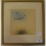 ɑ James Stinton, a grouse in flight, watercolour, signed,