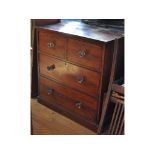 A chest, of two short and two long drawers, glass handles, 91.