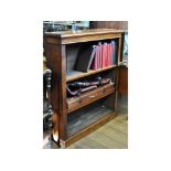 A late Victorian walnut open bookcase, 102.