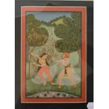 Indian school, lovers in a landscape, watercolour,