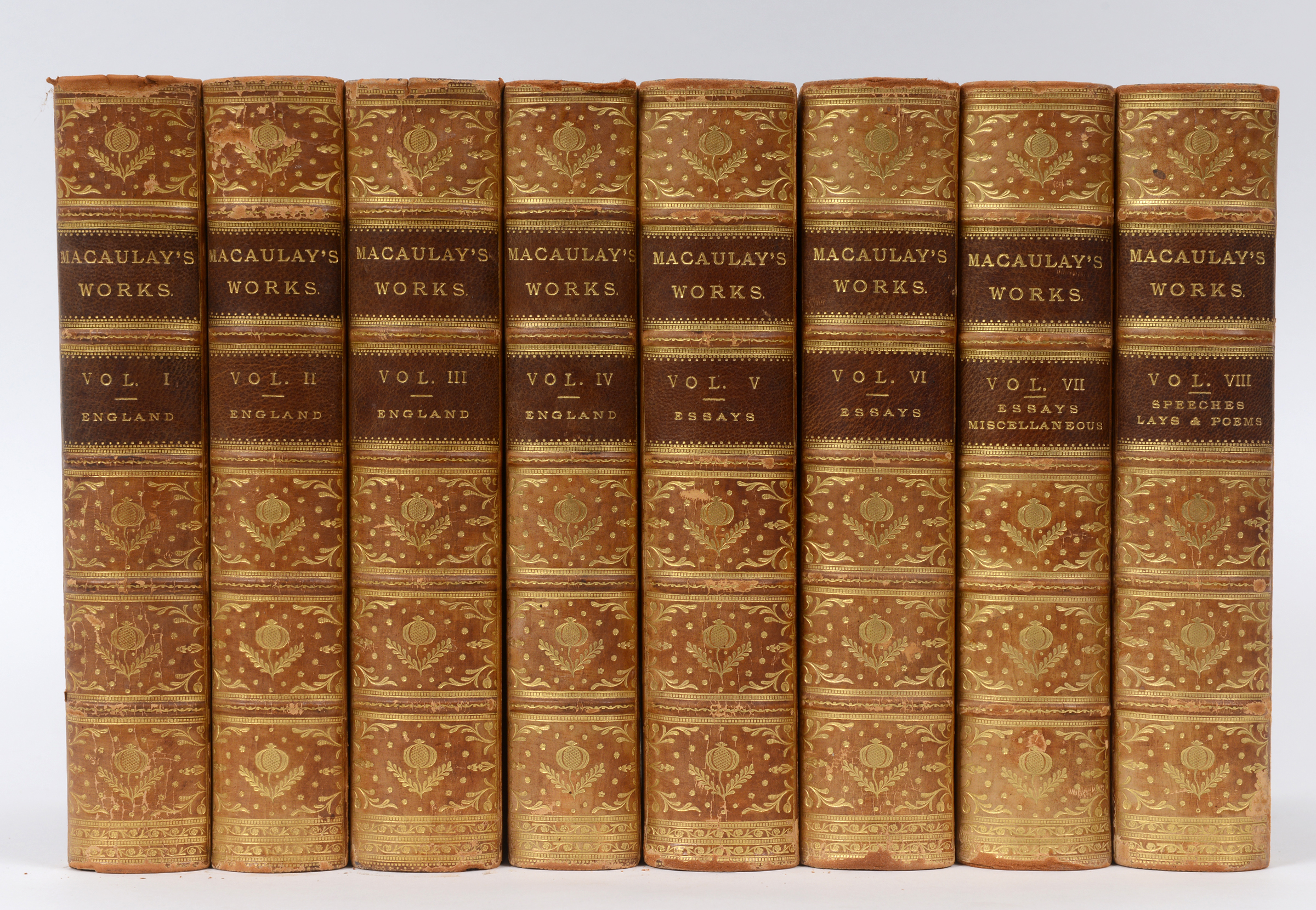 Lord Macaulay Works of, 1894, eight vols,