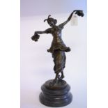 An Art Deco style figure of a dancing lady, on a stand, 37.