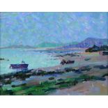 ɑ Hugo Grenville, Low Tide, September Mist, Bryher, oil on board, Messum label verso, 30.