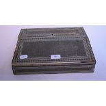 An Indian inlaid writing slope, 33 cm wide,