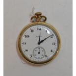 A 9ct gold Audax wristwatch, an Elgin pocket watch, a yellow coloured metal cameo ring,