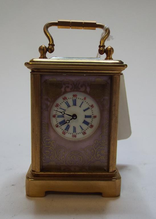 A miniature carriage timepiece, 7.5 cm h