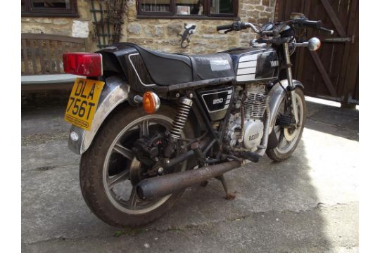 A 1978 Yamaha XS250 restoration project, registration number DLA 756T, black. - Image 2 of 5