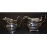 A George III silver milk jug, London 1815, and another silver milk jug, approx. 9.