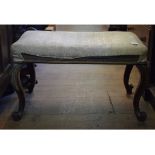 A Victorian rosewood stool, on cabriole