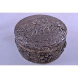 A late 19th century silver box and cover