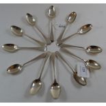 A set of six George III silver Old English pattern teaspoons, William Eley & William Fearn,