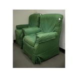 A pair of upholstered armchairs, 85 cm w