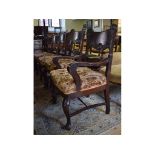 A set of eight mahogany dining chairs, o