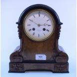 A mantel clock, the 10 cm white dial wit