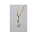 A 9ct gold and opal necklace