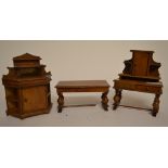 Assorted doll's house furniture, including a set of six dining chairs, a settee,