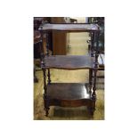 A Victorian burr walnut four tier whatno