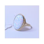 A 9ct gold and Gilson opal ring, approx.