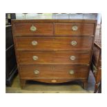 A 19th century inlaid mahogany chest, of five drawers,